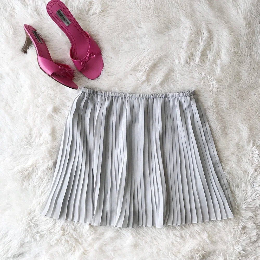 Frenchi pleated chiffon mini skirt grey tennis skirt flowy ballet core S… - Picture 1 of 8
